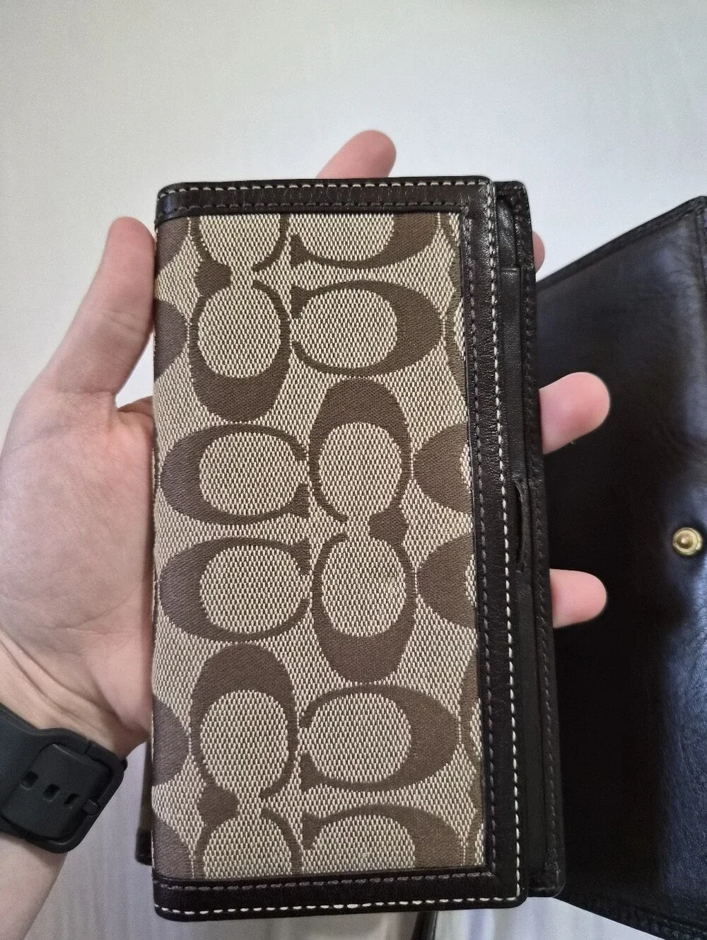 Coach Brown Signature Canvas Continental Wallet